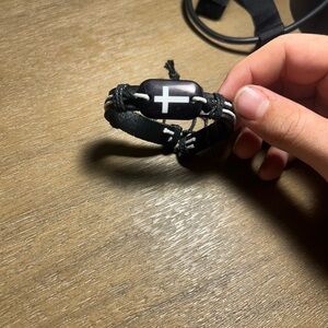 Black and White Cross Bracelet